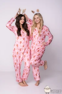 Kigurumi Onesie Damskie Mystersheep POLAR - Różowy w Pierniczki