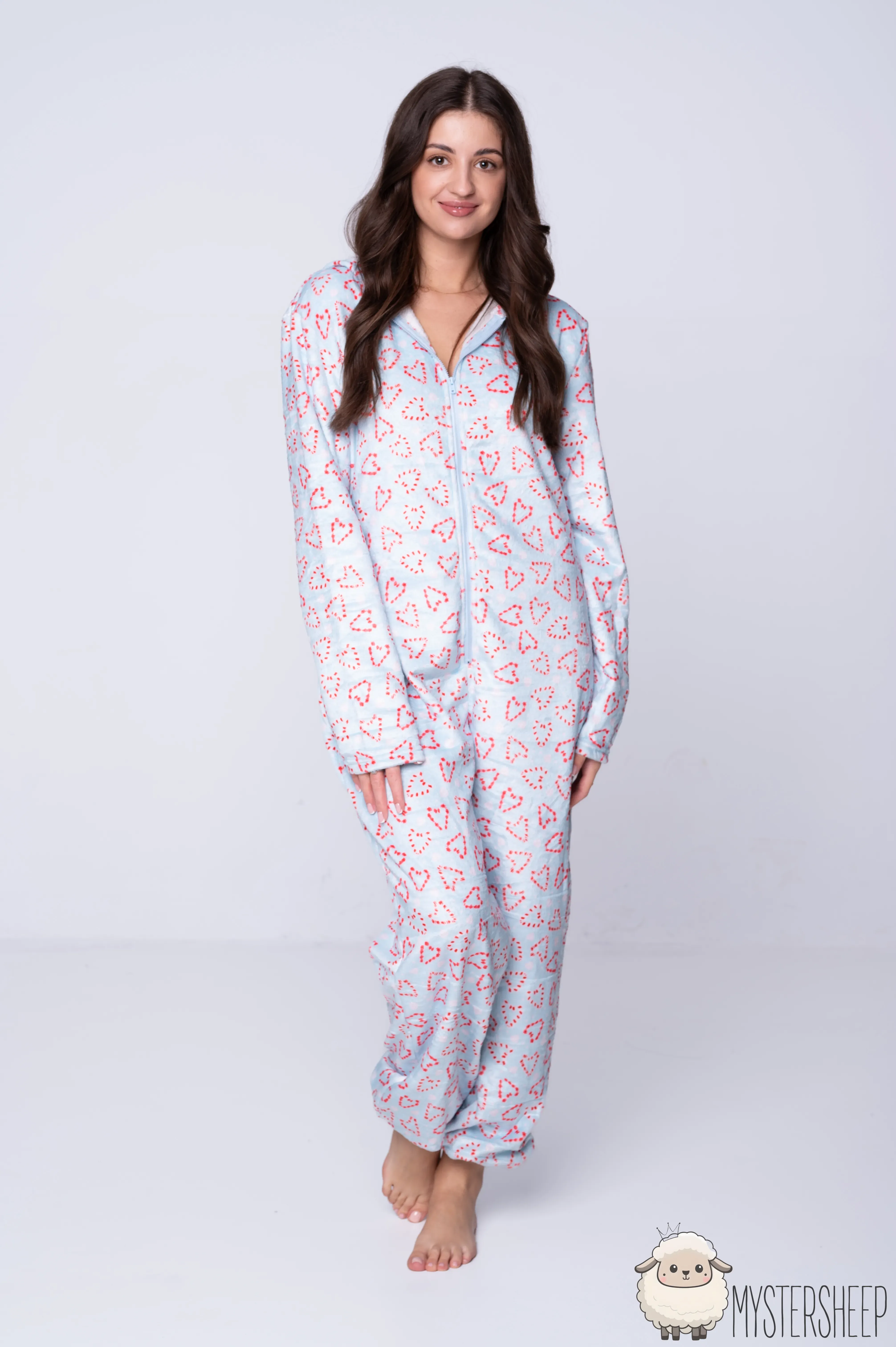 Kigurumi Onesie Mystersheep - Błękitny w Serca